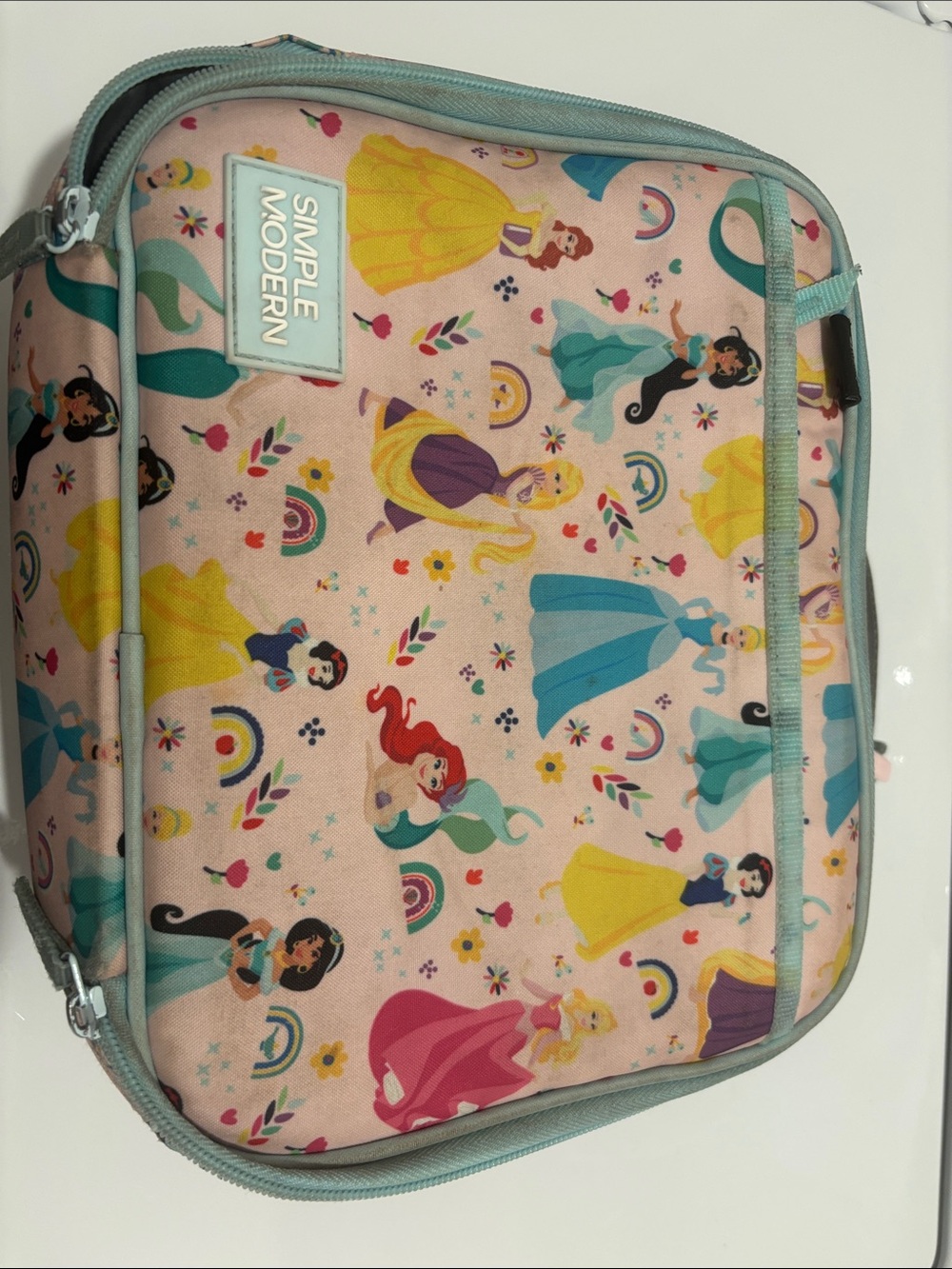 Simple Modern Kids' Pink Princess Print Lunch Bag